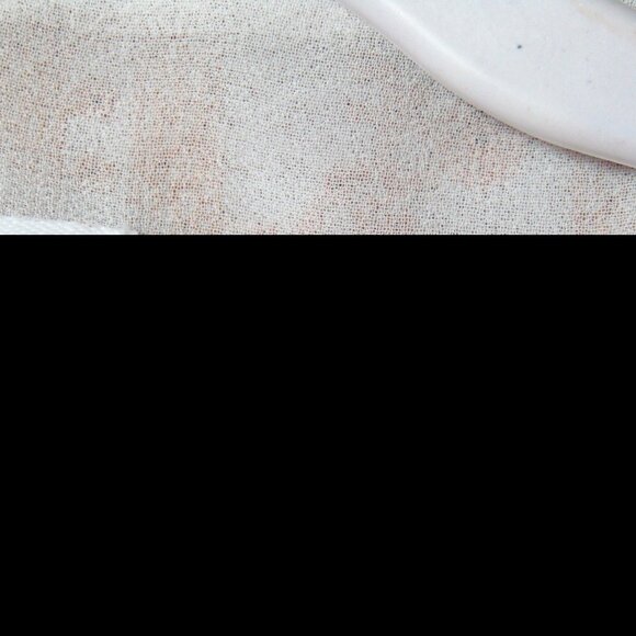 Calvin Klein Top Sz L White Golden Brown Embroidered Stripe Balloon Slv Peasant - Picture 8 of 12